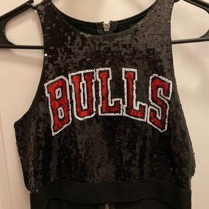 Bulls Sequin Crop Top
